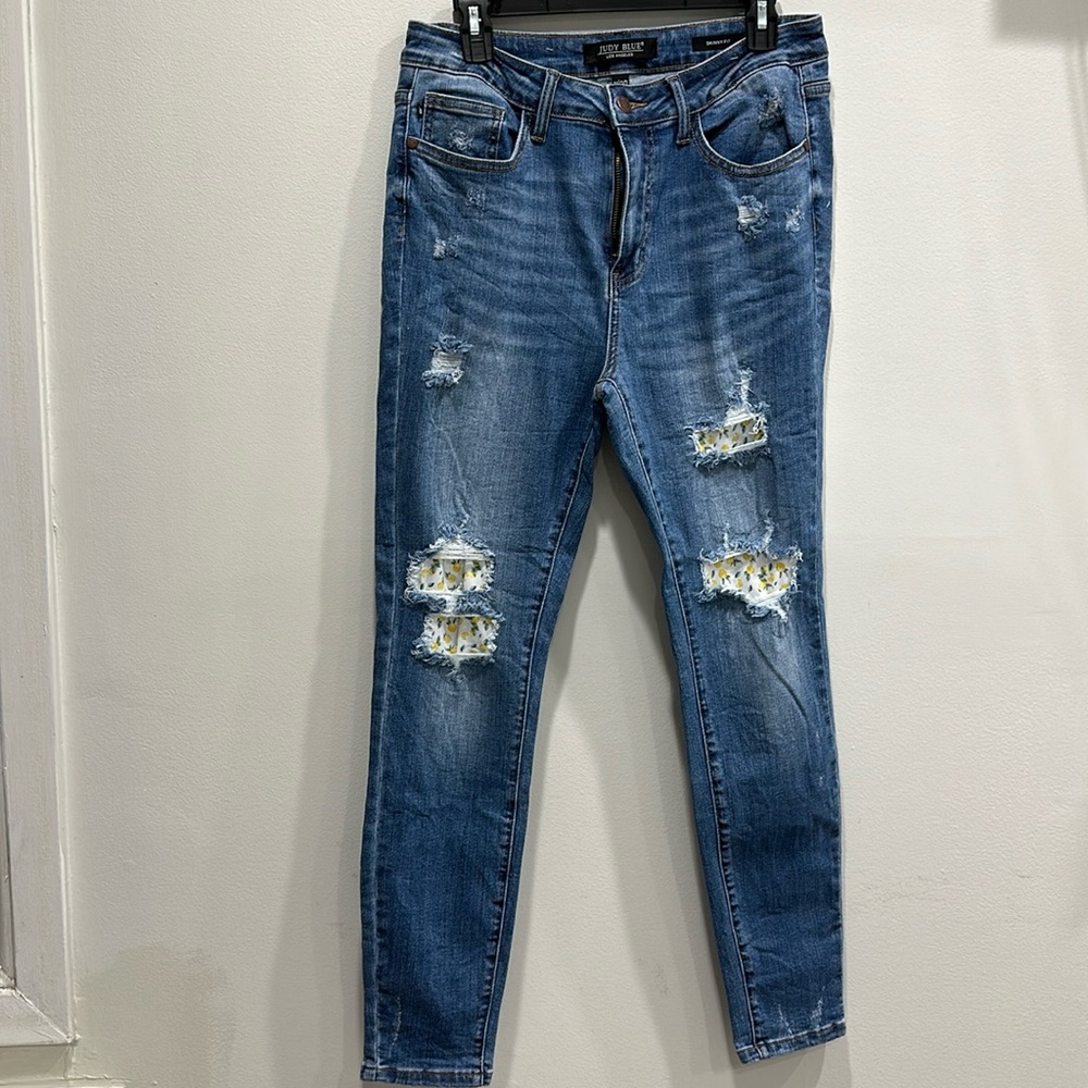 Distressed Blue Jeans
